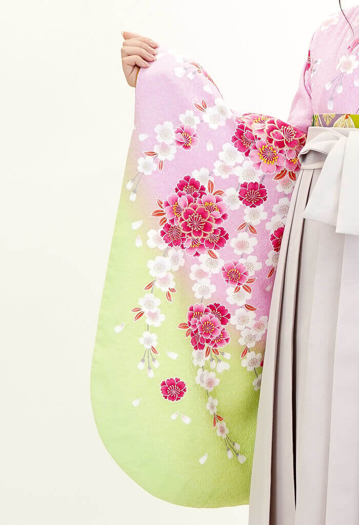 レンタル袴：OUピンク桜×スモーキーピンク