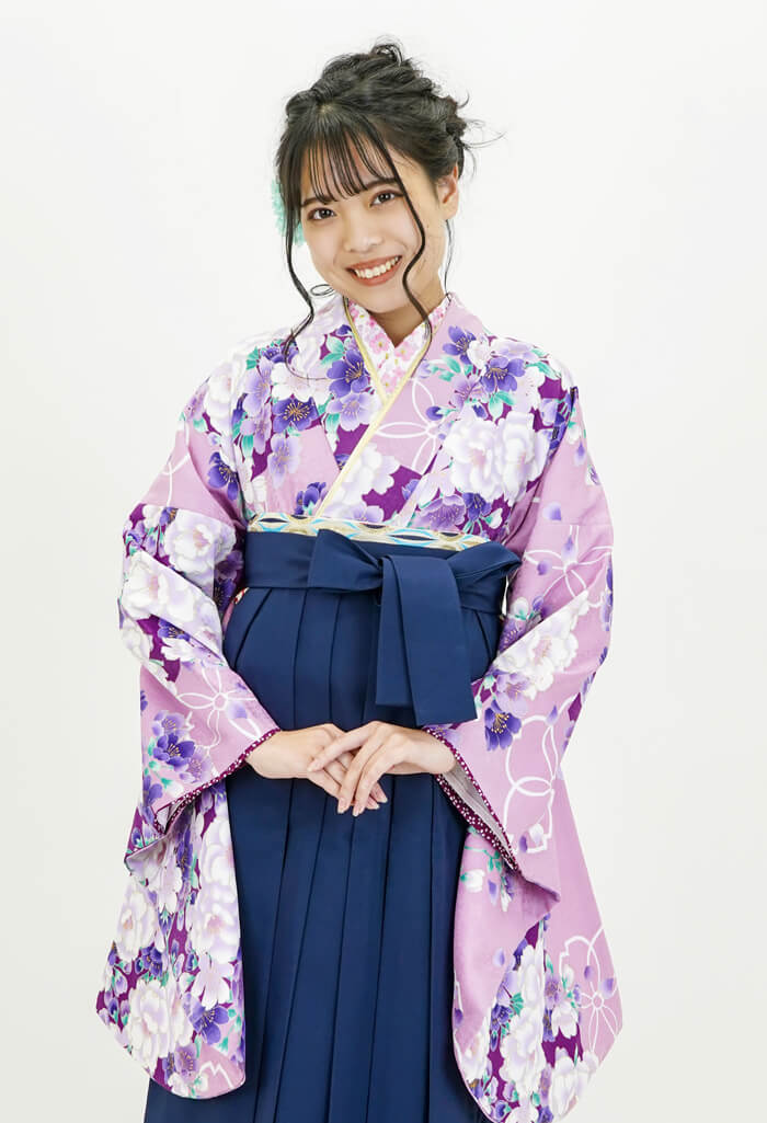 レンタル袴：HL薄紫ぼたんと桜×コンシシュウ