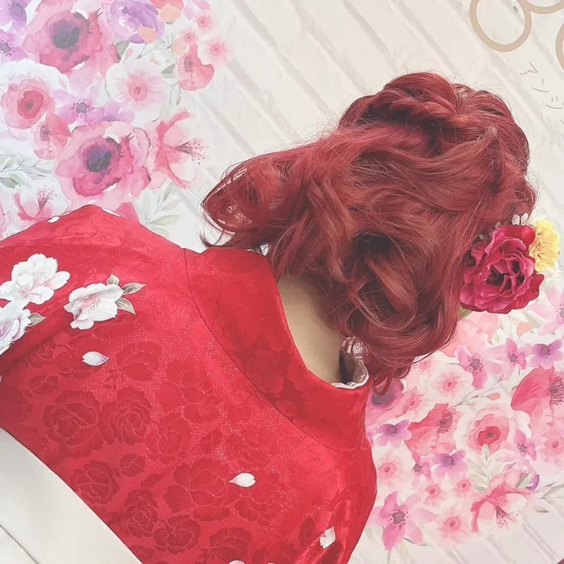 卒業式袴レンタル店アンジュを利用したお客様の写真「髪型・ヘアアレンジ・ヘアセット・三つ編みハーフアップ」