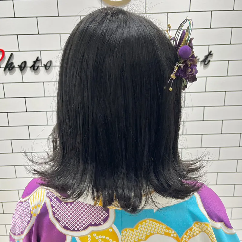 卒業式袴レンタル店アンジュを利用したお客様の写真「髪型・ヘアアレンジ・ヘアセット・外ハネボブ」