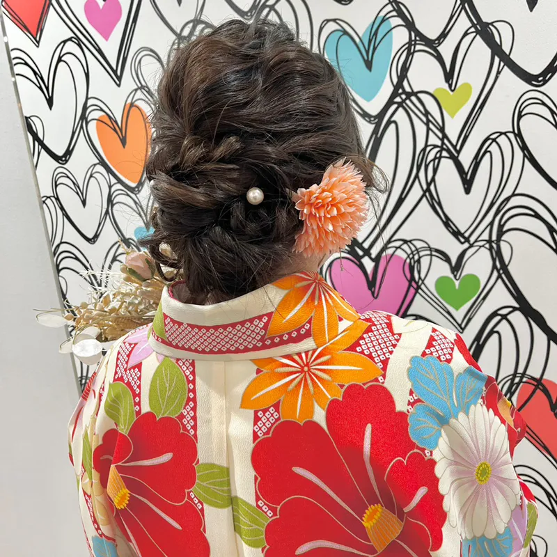 卒業式袴レンタル店アンジュを利用したお客様の写真「髪型・ヘアアレンジ・ヘアセット・定番アップスタイル」