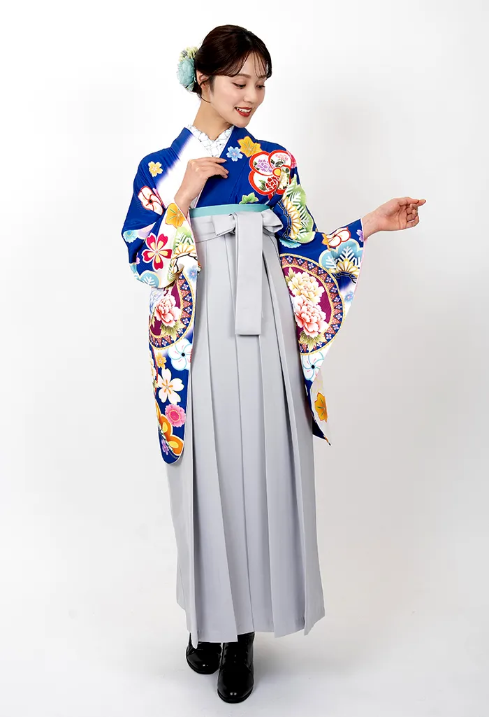 卒業式袴レンタル BBB477_NWG002 青 グレー