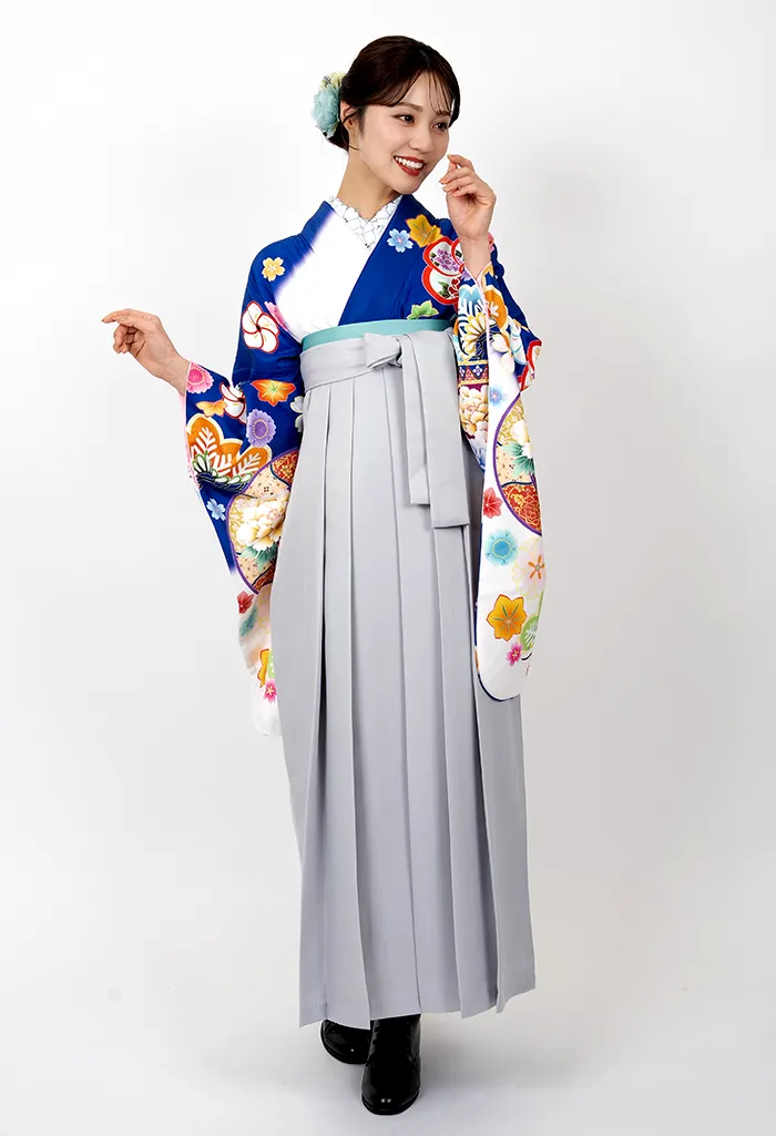 卒業式袴レンタル BBB477_NWG002 青 グレー