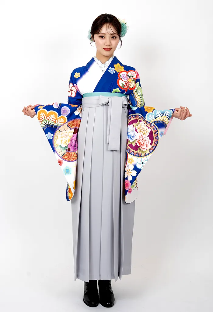 卒業式袴レンタル BBB477_NWG002 青 グレー