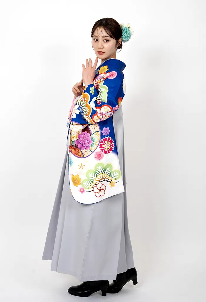 卒業式袴レンタル BBB477_NWG002 青 グレー