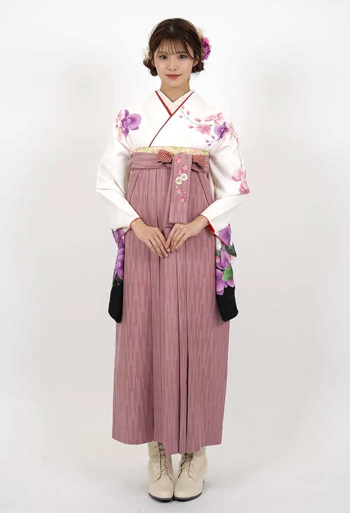 白胡蝶蘭×ピンクkansai矢絣