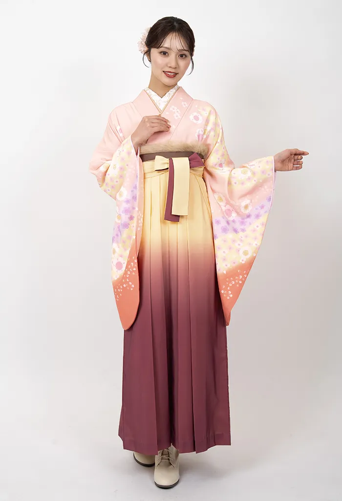 薄ピンク八重桜×クリームアズキぼかし